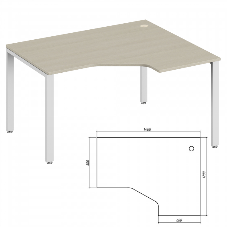 Эргономичный стол правый TDM322153