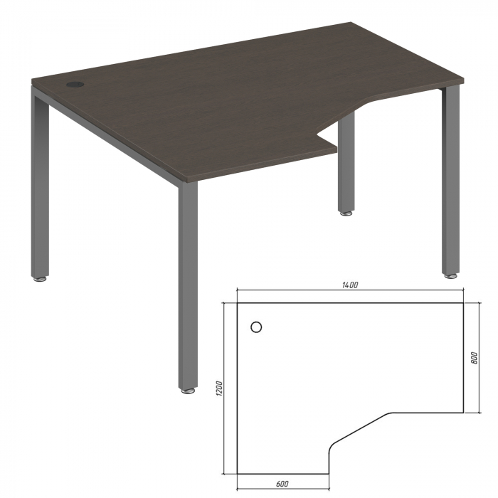 Эргономичный стол левый TDM322154