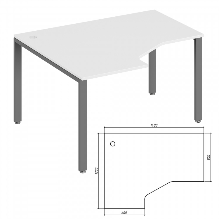 Эргономичный стол левый TDM322154
