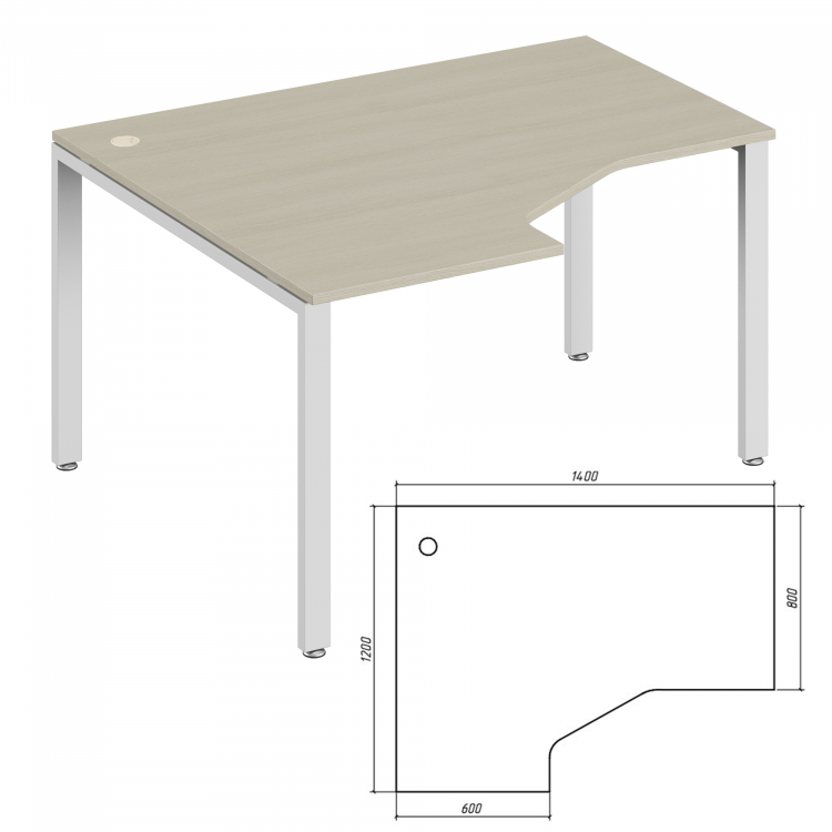 Эргономичный стол левый TDM322154
