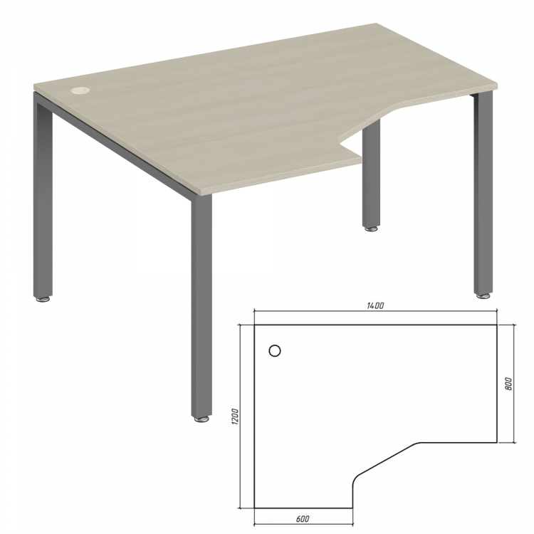 Эргономичный стол левый TDM322154