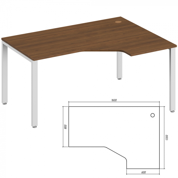 Эргономичный стол правый TDM322155