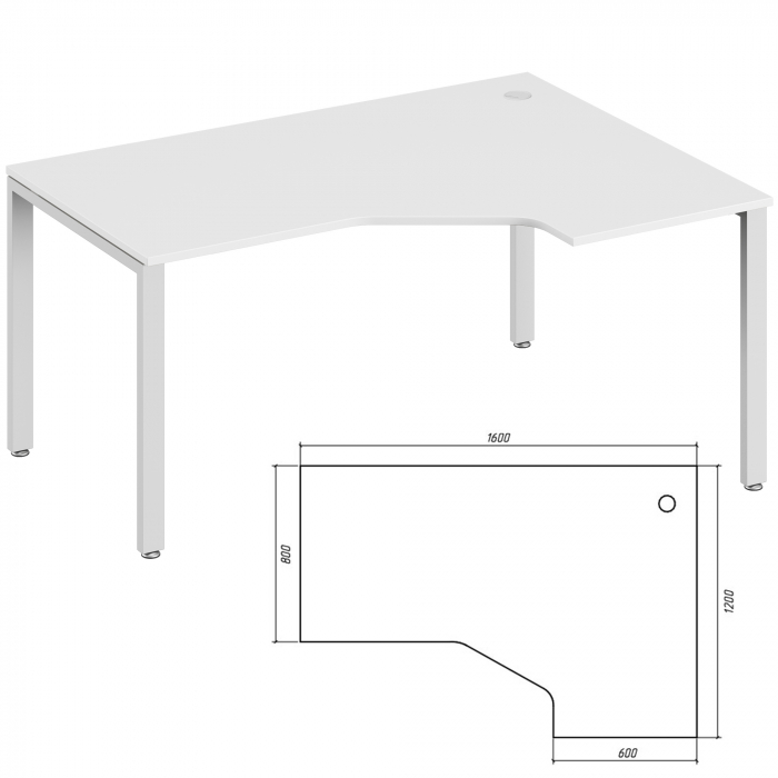 Эргономичный стол правый TDM322155