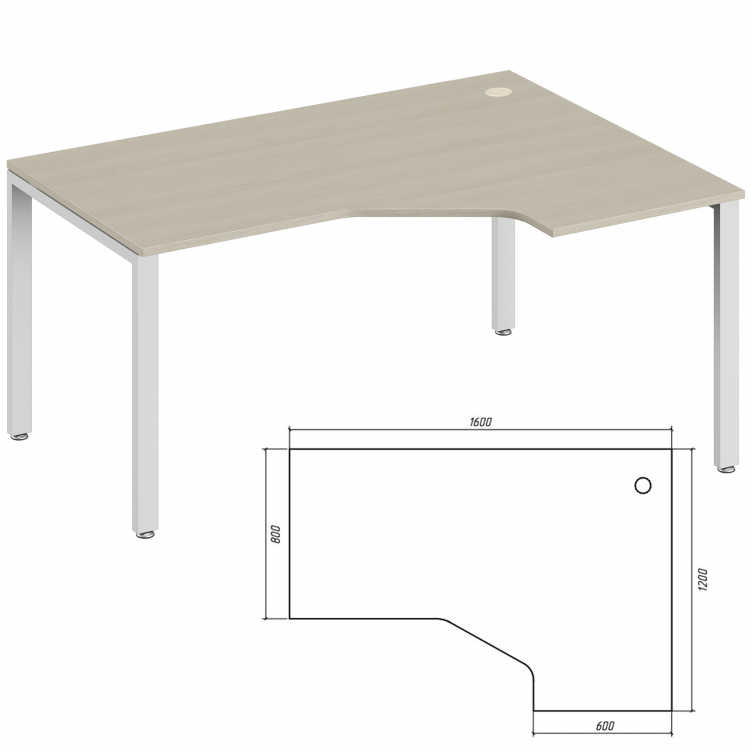 Эргономичный стол правый TDM322155