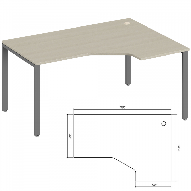Эргономичный стол правый TDM322155