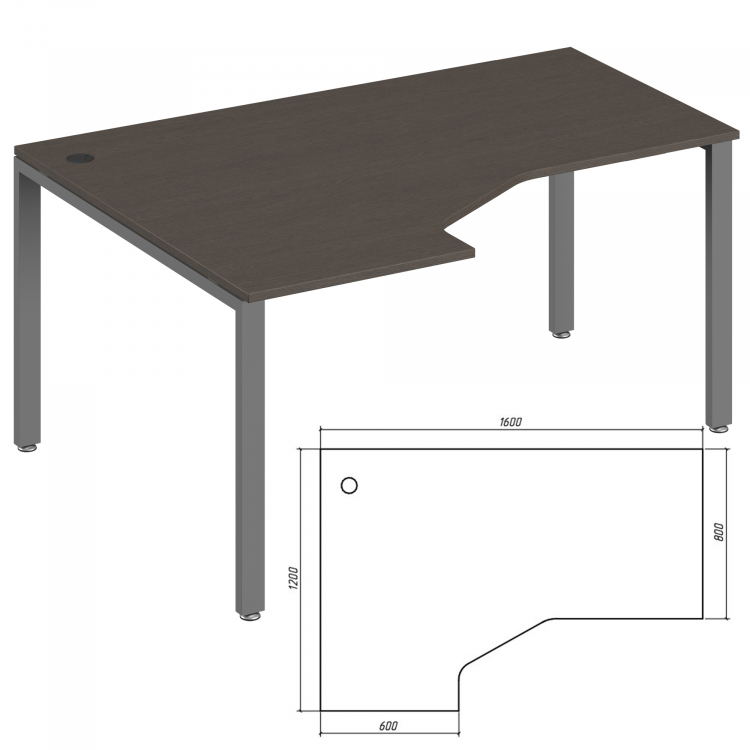Эргономичный стол левый TDM322156