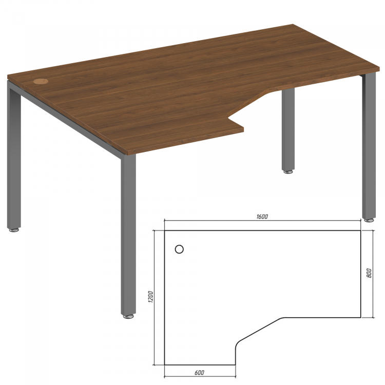 Эргономичный стол левый TDM322156