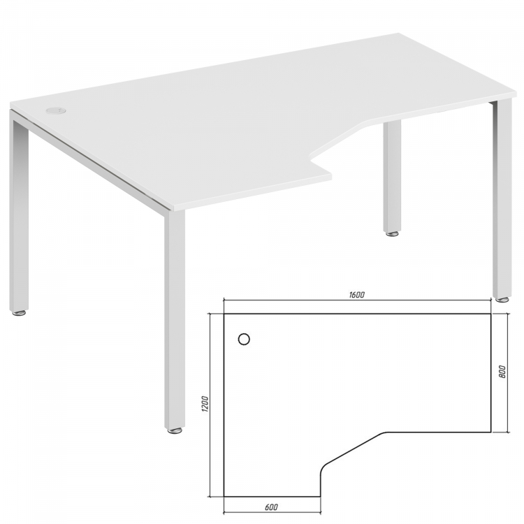 Эргономичный стол левый TDM322156