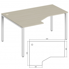 Эргономичный стол левый TDM322156