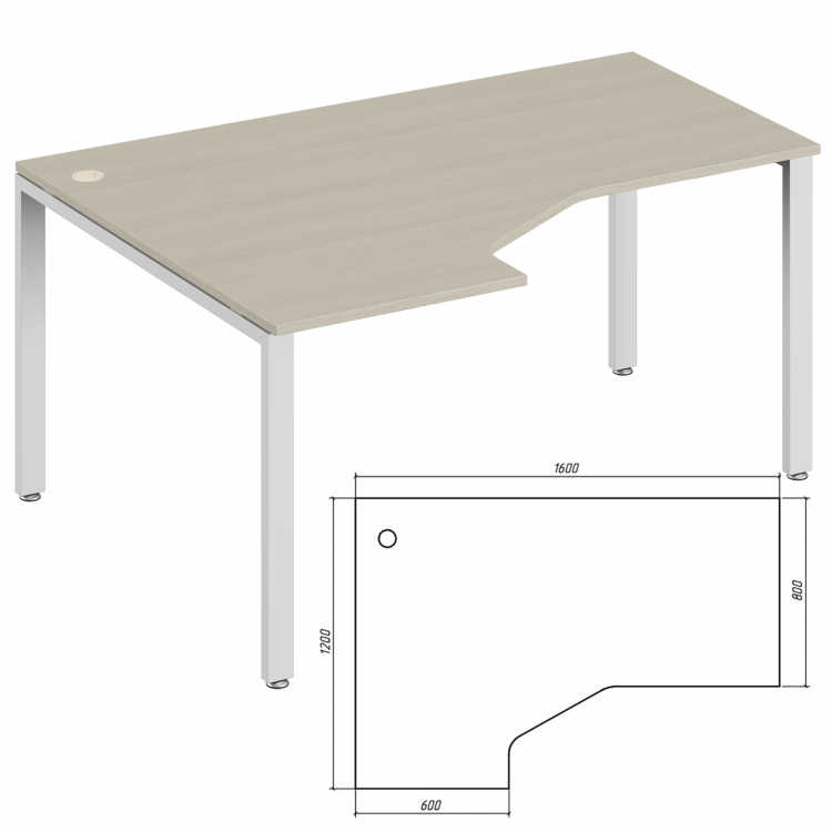 Эргономичный стол левый TDM322156