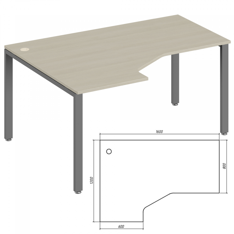 Эргономичный стол левый TDM322156