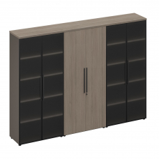 Шкаф комбинированный с высокими дверями (стекло-одежда-стекло) РС 335