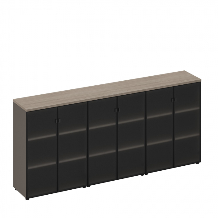 Шкаф для документов средний со стеклянными дверями (стенка из 3 шкафов) РС 311