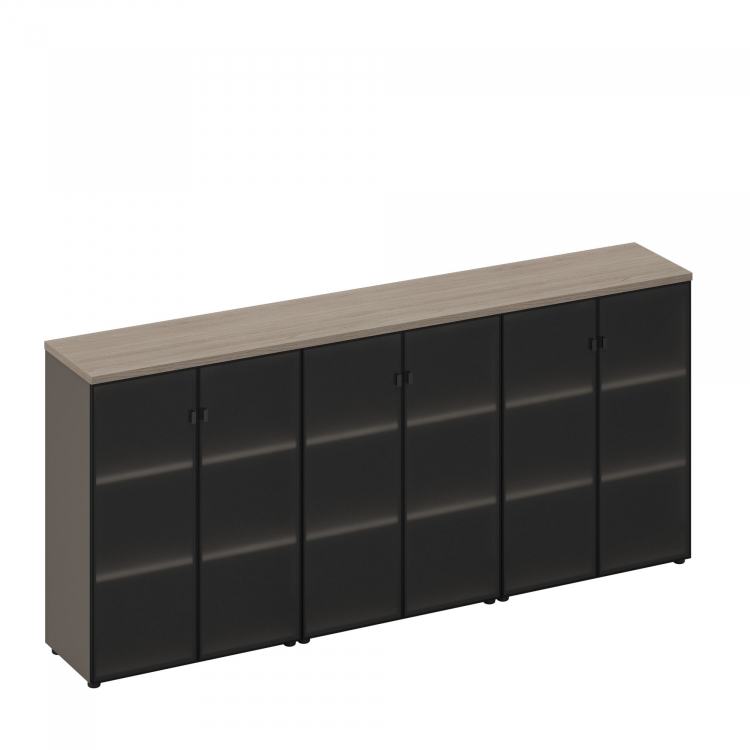 Шкаф для документов средний со стеклянными дверями (стенка из 3 шкафов) РС 311