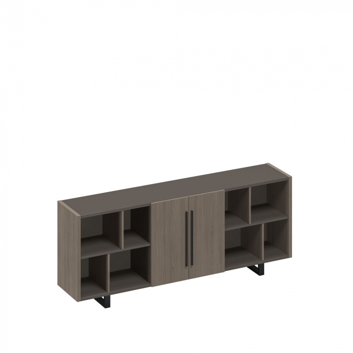 Шкаф низкий греденция с деревянными дверями РС 332