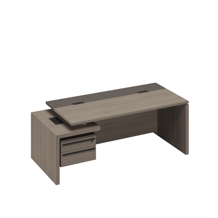 Стол руководителя с кабель-каналами с подвесной тумбой 2 ящика левый РС 113