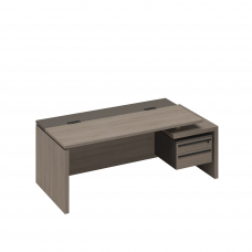 Стол руководителя с кабель-каналами с подвесной тумбой 2 ящика правый РС 114