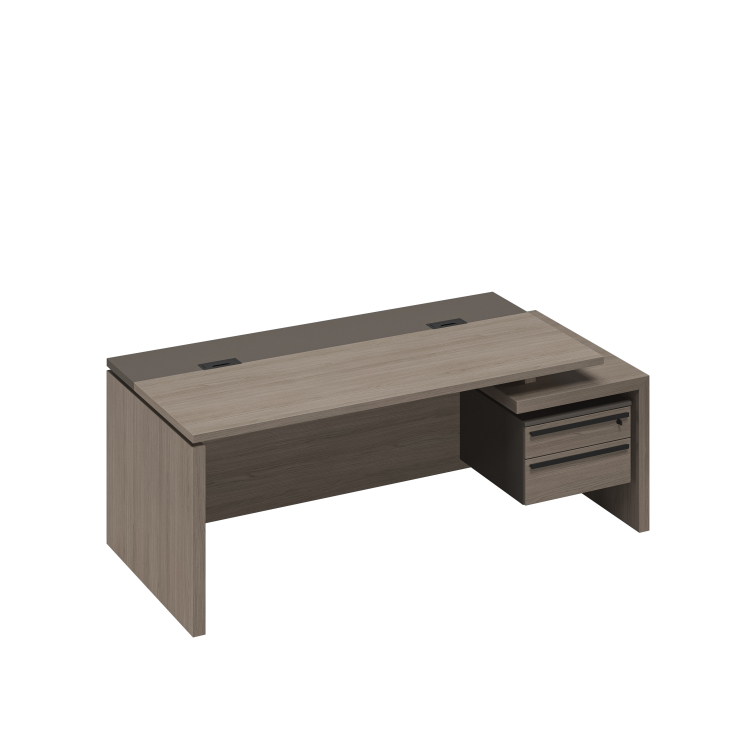 Стол руководителя с кабель-каналами с подвесной тумбой 2 ящика правый РС 114