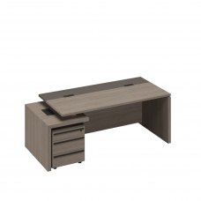 Стол руководителя с кабель-каналами с тумбой 3 ящика левый РС 121