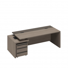 Стол руководителя с кабель-каналами с тумбой 3 ящика левый РС 123
