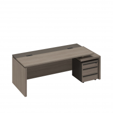 Стол руководителя с кабель-каналами с тумбой 3 ящика правый РС 124