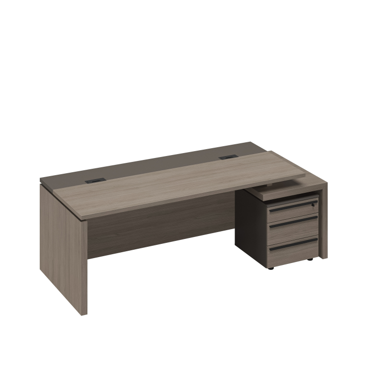 Стол руководителя с кабель-каналами с тумбой 3 ящика правый РС 124