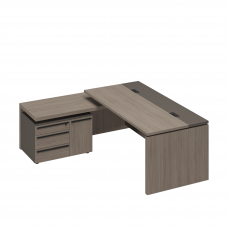 Стол руководителя с кабель-каналами с брифинг-приставкой боковой левый РС 129