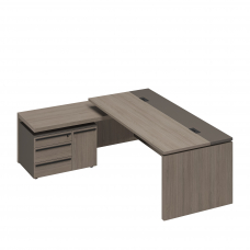 Стол руководителя с кабель-каналами с брифинг-приставкой боковой левый РС 131