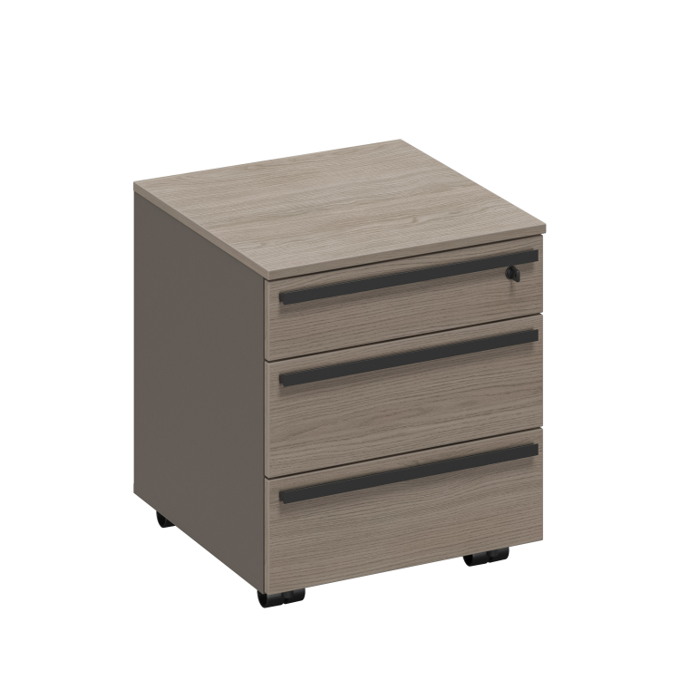 Тумба выкатная 3-ящичная с замком РС 214