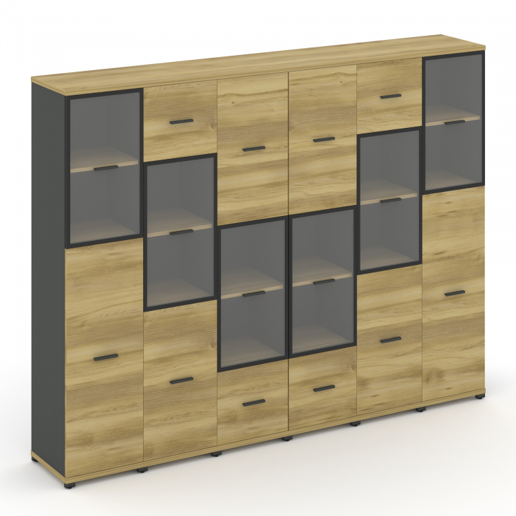 Concept Набор №563.U CN.STUN-563 RPB A Дуб Винченцо/Антрацит/Металл Антрацит 2500*420*1922