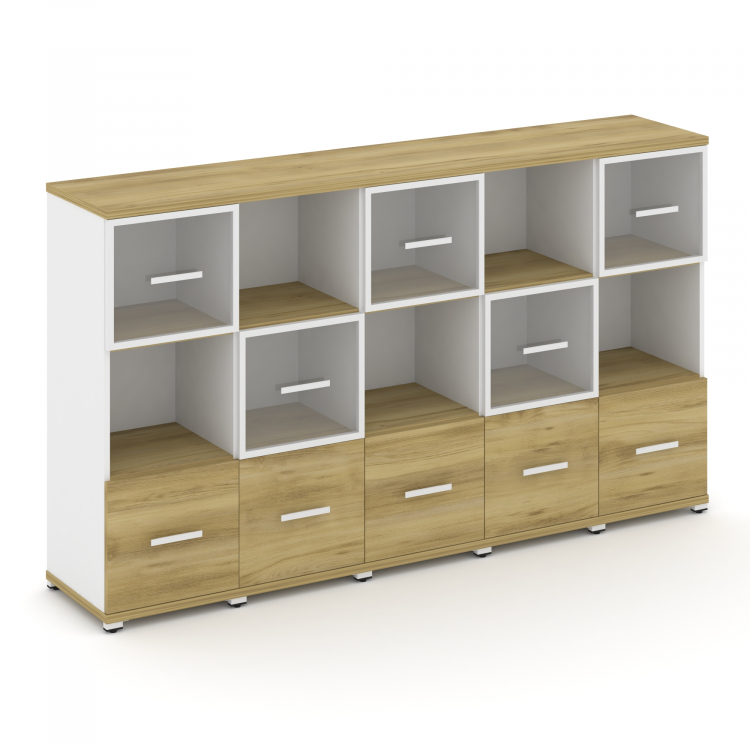 Concept Набор №351.U CN.STUN-351 RPW W Дуб Винченцо/Белый Бриллиант/Металл Белый 2084*420*1186