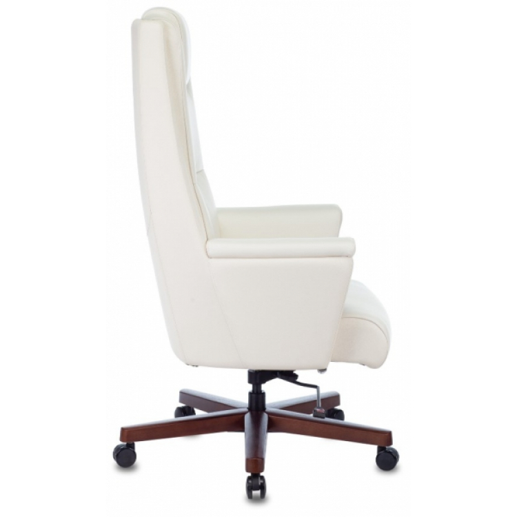Кресло руководителя Бюрократ DUKE кожа белая