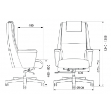 Кресло руководителя Бюрократ DUKE кожа черная