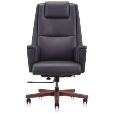 Кресло руководителя Бюрократ DUKE кожа черная