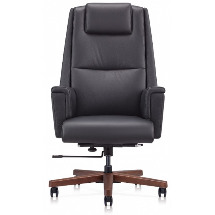 Кресло руководителя Бюрократ DUKE кожа черная
