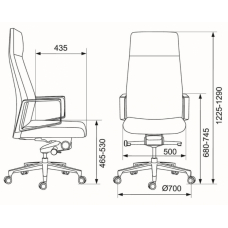 Кресло руководителя Бюрократ Jons кашемир серый