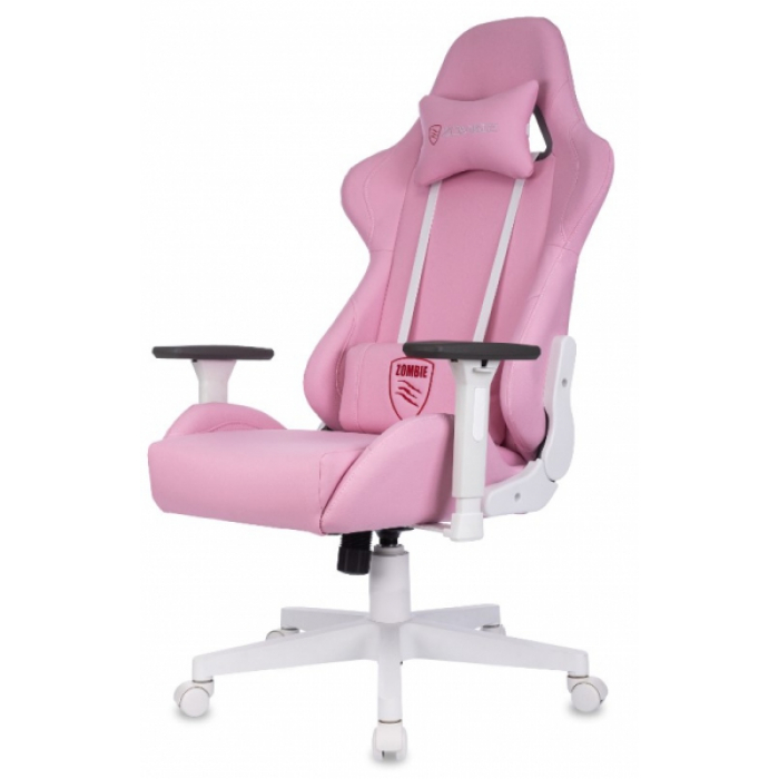 Кресло игровое Бюрократ Zombie Neo экокожа розовая
