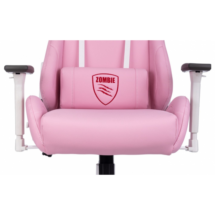 Кресло игровое Бюрократ Zombie Neo экокожа розовая