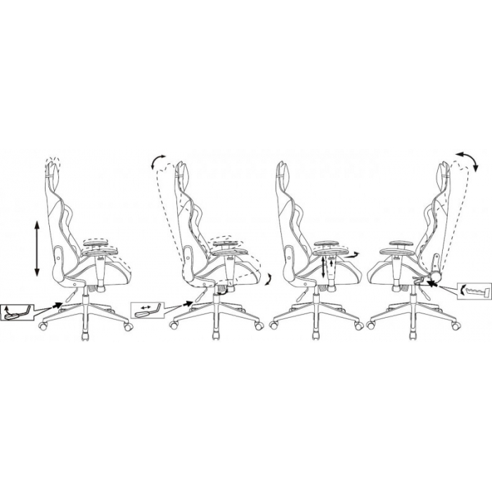 Кресло игровое Бюрократ Zombie Neo ткань серая