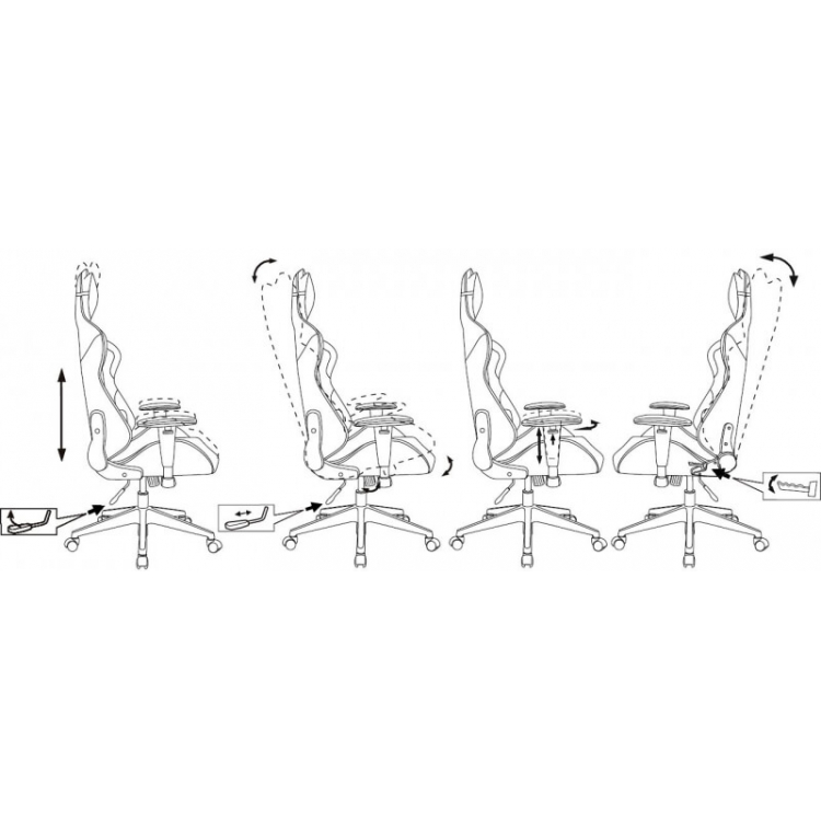 Кресло игровое Бюрократ Zombie Neo ткань серая