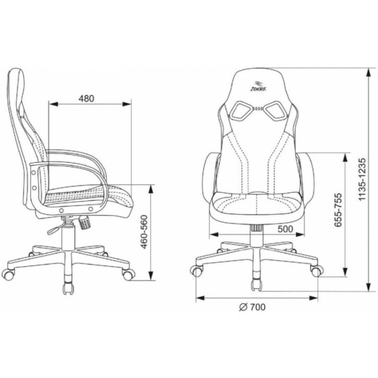 Кресло игровое Бюрократ ZOMBIE RUNNER