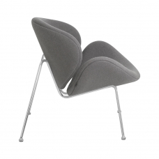 Кресло дизайнерское  EMILY, серая ткань AF7, хромированная сталь