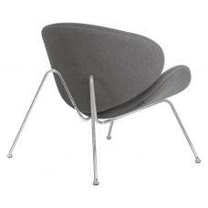 Кресло дизайнерское  EMILY, серая ткань AF7, хромированная сталь