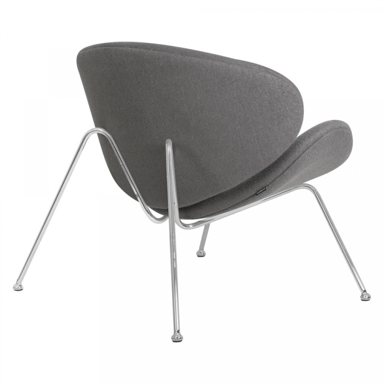 Кресло дизайнерское  EMILY, серая ткань AF7, хромированная сталь