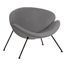 Кресло дизайнерское  EMILY, серая ткань AF7, черное основание