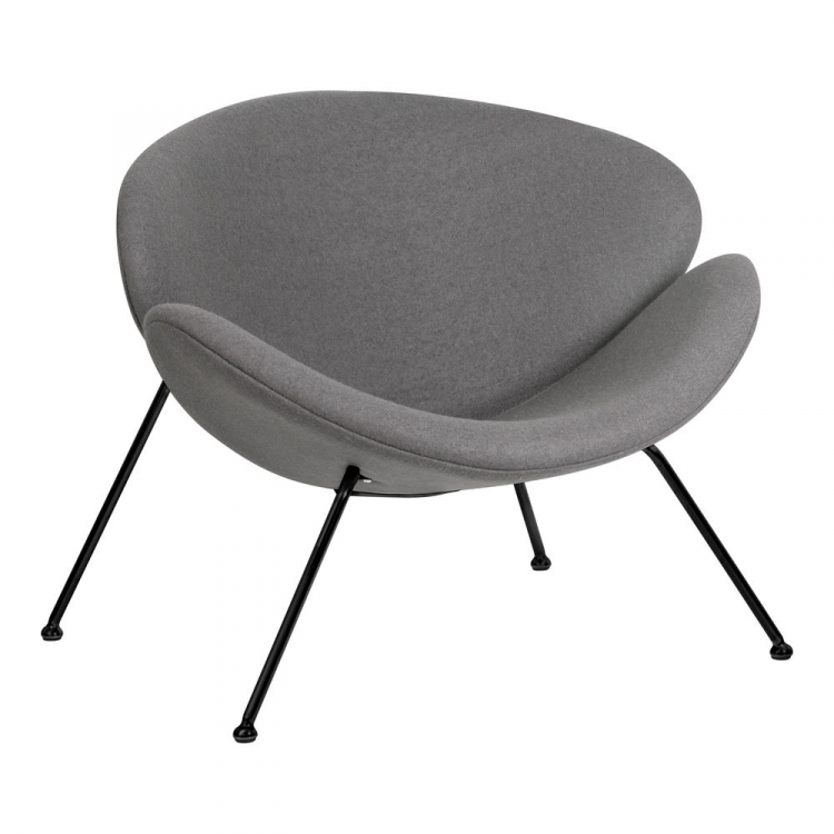 Кресло дизайнерское  EMILY, серая ткань AF7, черное основание