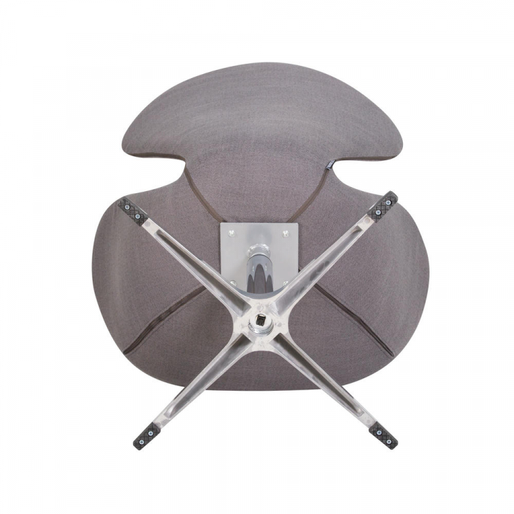 Кресло дизайнерское  SWAN, серая ткань IF11, алюминиевое основание