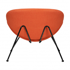 Кресло дизайнерское  EMILY, оранжевая ткань AF, черное основания
