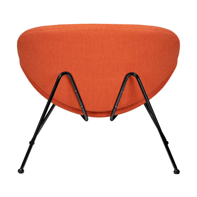 Кресло дизайнерское  EMILY, оранжевая ткань AF, черное основания