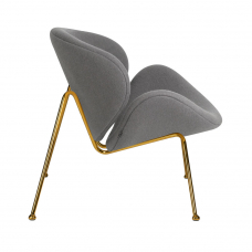 Кресло дизайнерское  EMILY, серая ткань AF7, золотое основание